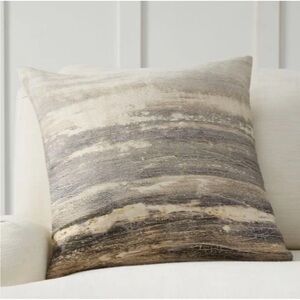1 POTTERY BARN Linen Horizontal Abstract Throw Pillow Cover 20x20 Gray Neural PB